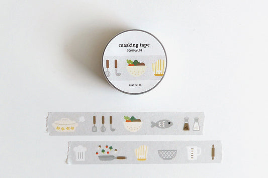 Suatelier Design Washi Tape - Illustration 03 Kitchen Flywheel Stationery Tasmania