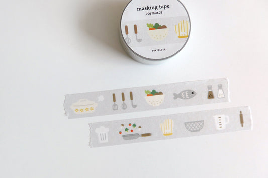 Suatelier Design Washi Tape - Illustration 03 Kitchen Flywheel Stationery Tasmania