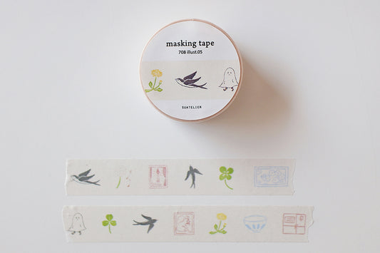 Suatelier Design Washi Tape - Illustration 05 Motifs Flywheel Stationery Tasmania