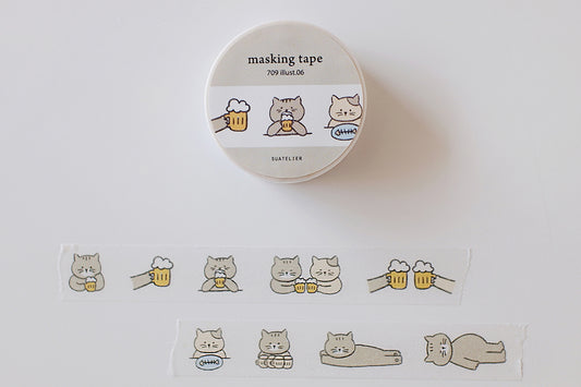 Suatelier Design Washi Tape - Illustration 06 Cats Flywheel Stationery Tasmania