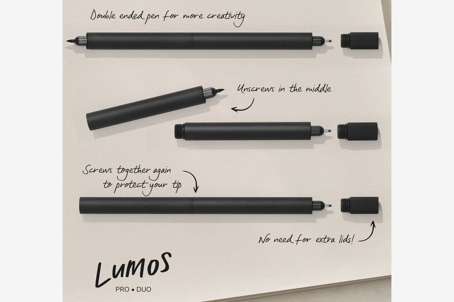 Tom's Studio Lumos Pro - Matte Black / Duo Tip | Flywheel | Stationery | Tasmania