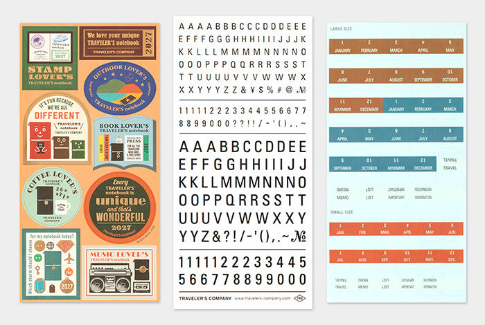 Traveler's Company 2027 Customize Sticker Set Flywheel Stationery Tasmania