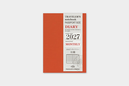 Traveler's Company 2027 Monthly Diary Refill - Passport Flywheel Stationery Tasmania
