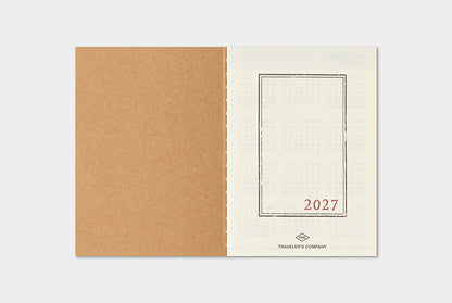 Traveler's Company 2027 Monthly Diary Refill - Passport Flywheel Stationery Tasmania