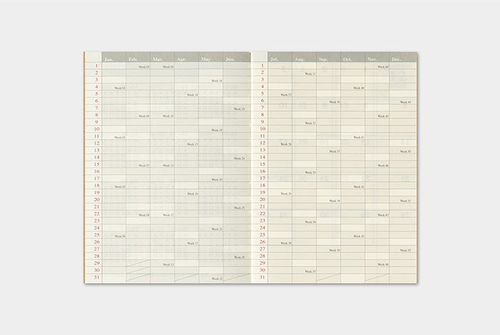 Traveler's Company 2027 Monthly Diary Refill - Passport Flywheel Stationery Tasmania