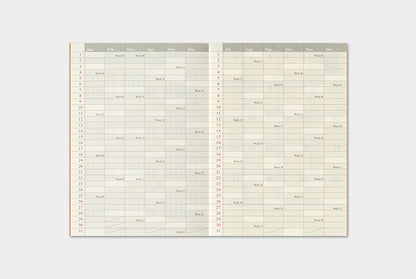 Traveler's Company 2027 Monthly Diary Refill - Passport Flywheel Stationery Tasmania
