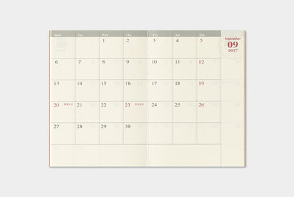 Traveler's Company 2027 Monthly Diary Refill - Passport Flywheel Stationery Tasmania