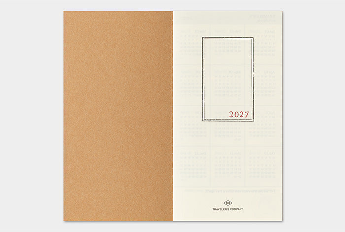 Traveler's Company 2027 Monthly Diary Refill - Regular Flywheel Stationery Tasmania