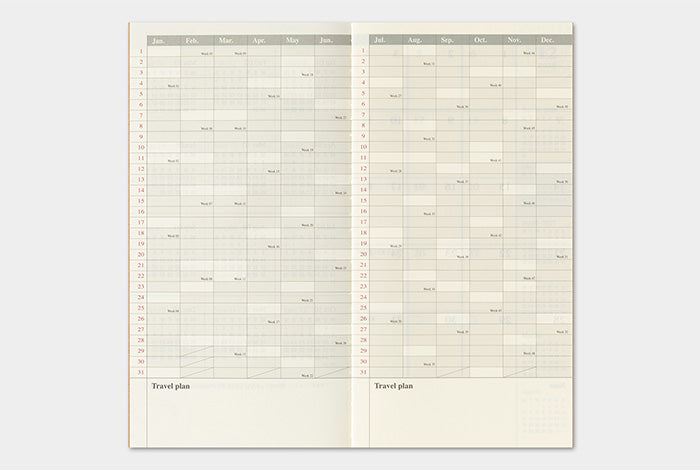 Traveler's Company 2027 Monthly Diary Refill - Regular Flywheel Stationery Tasmania