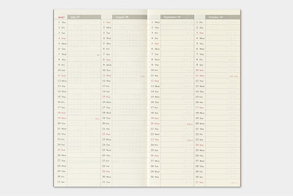 Traveler's Company 2027 Weekly and Memo Diary Refill - Regular Flywheel Stationery Tasmania