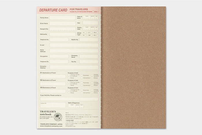 Traveler's Company 2027 Weekly and Memo Diary Refill - Regular Flywheel Stationery Tasmania