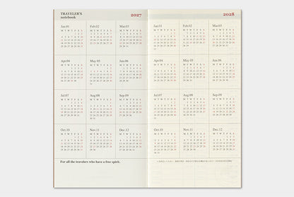Traveler's Company 2027 Weekly and Memo Diary Refill - Regular Flywheel Stationery Tasmania