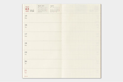 Traveler's Company 2027 Weekly and Memo Diary Refill - Regular Flywheel Stationery Tasmania