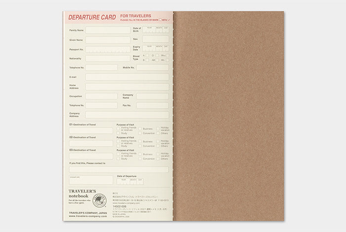 Traveler's Company 2027 Weekly and Memo Diary Refill - Regular Flywheel Stationery Tasmania