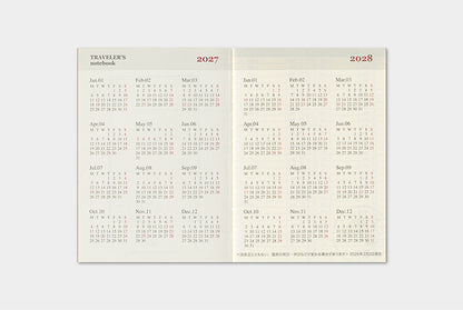 Traveler's Company 2027 Weekly Diary Refill - Passport Flywheel Stationery Tasmania