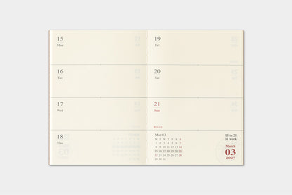 Traveler's Company 2027 Weekly Diary Refill - Passport Flywheel Stationery Tasmania
