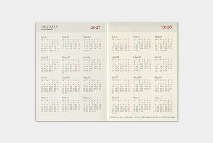 Traveler's Company 2027 Weekly Diary Refill - Passport Flywheel Stationery Tasmania