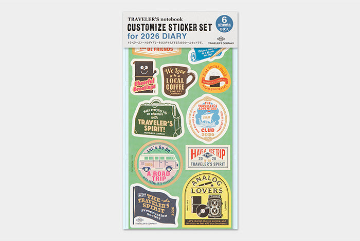 Traveler's Company 2026 Diary Customise Sticker Set | Flywheel | Stationery | Tasmania