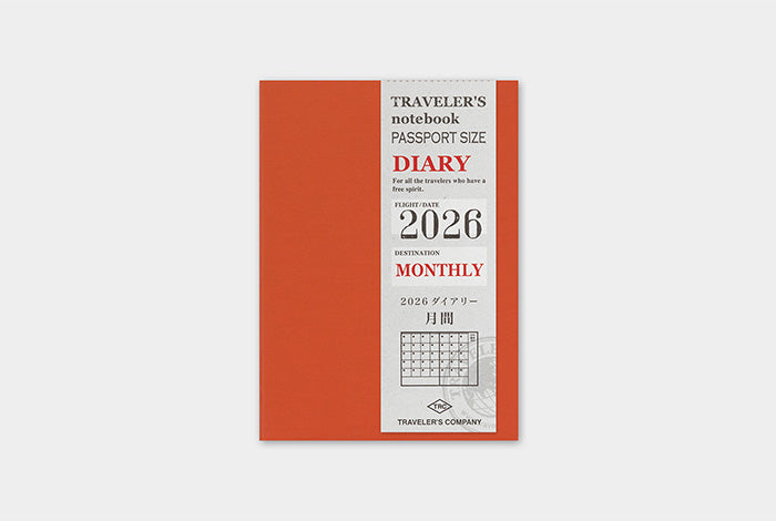 Traveler's Company 2026 Diary Insert - Passport Monthly | Flywheel | Stationery | Tasmania