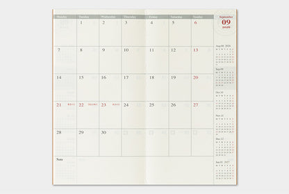 Traveler's Company 2026 Diary Insert - Regular Monthly | Flywheel | Stationery | Tasmania