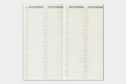 Traveler's Company 2026 Diary Insert - Regular Weekly & Memo | Flywheel | Stationery | Tasmania