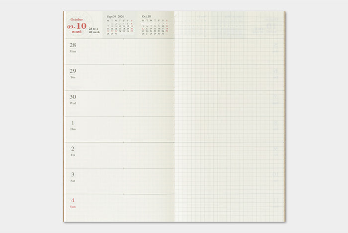 Traveler's Company 2026 Diary Insert - Regular Weekly & Memo | Flywheel | Stationery | Tasmania