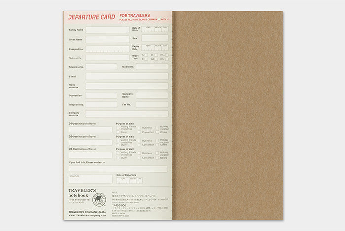 Traveler's Company 2026 Diary Insert - Regular Weekly & Memo | Flywheel | Stationery | Tasmania
