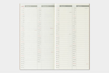 Traveler's Company 2026 Diary Insert - Regular Weekly & Memo | Flywheel | Stationery | Tasmania
