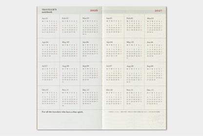 Traveler's Company 2026 Diary Insert - Regular Weekly & Memo | Flywheel | Stationery | Tasmania