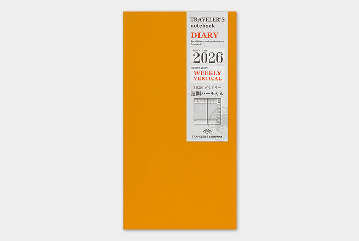 Traveler's Company 2026 Diary Insert - Regular Weekly Vertical | Flywheel | Stationery | Tasmania