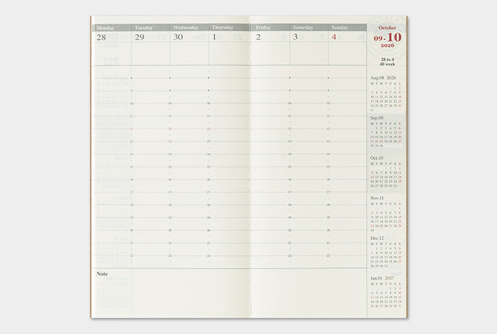 Traveler's Company 2026 Diary Insert - Regular Weekly Vertical | Flywheel | Stationery | Tasmania