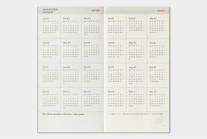 Traveler's Company 2026 Diary Insert - Regular Weekly Vertical | Flywheel | Stationery | Tasmania