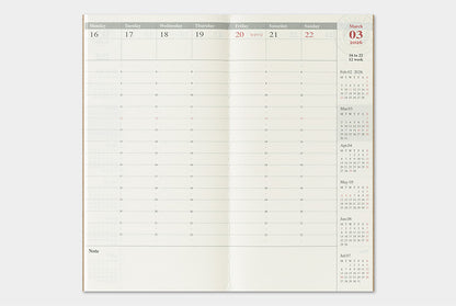 Traveler's Company 2026 Diary Insert - Regular Weekly Vertical | Flywheel | Stationery | Tasmania