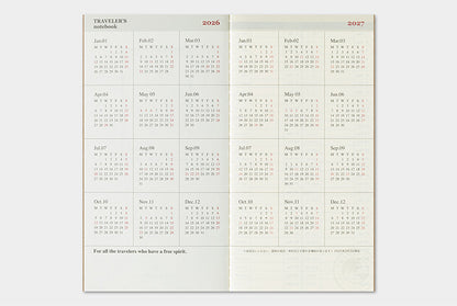 Traveler's Company 2026 Diary Insert - Regular Weekly Vertical | Flywheel | Stationery | Tasmania