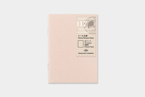 Traveler's Company Passport Notebook Refill - 017 Sticker Release Paper