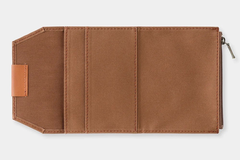 Traveler's Factory Passport Cotton Zipper Case - Coffee General Flywheel Stationery Tasmania