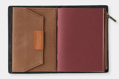 Traveler's Factory Passport Cotton Zipper Case - Coffee General Flywheel Stationery Tasmania