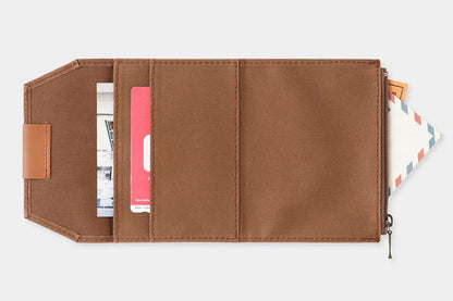 Traveler's Factory Passport Cotton Zipper Case - Coffee General Flywheel Stationery Tasmania