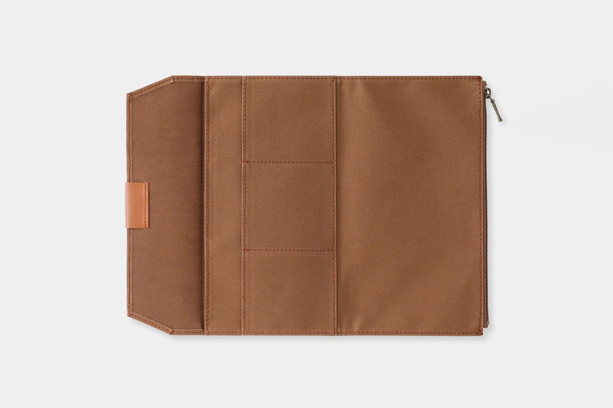 Traveler's Factory Regular Cotton Zipper Case - Coffee General Flywheel Stationery Tasmania