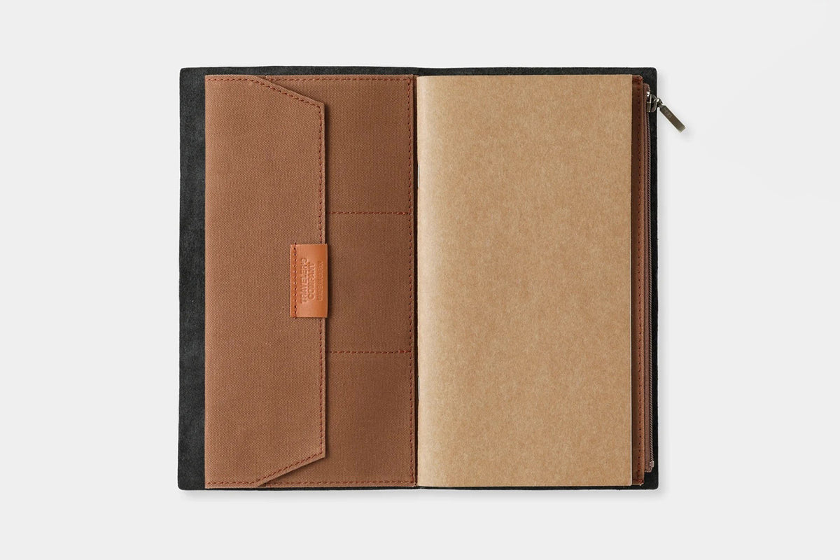 Traveler's Factory Regular Cotton Zipper Case - Coffee General Flywheel Stationery Tasmania