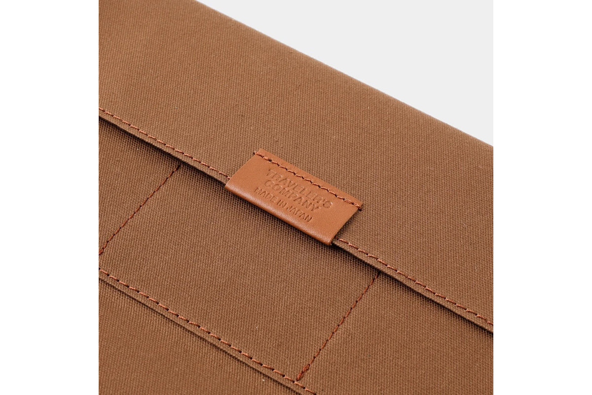 Traveler's Factory Regular Cotton Zipper Case - Coffee General Flywheel Stationery Tasmania