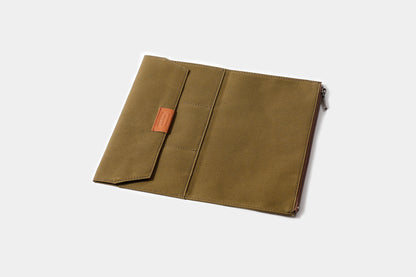 Traveler's Factory Regular Cotton Zipper Case - Olive | Flywheel | Stationery | Tasmania