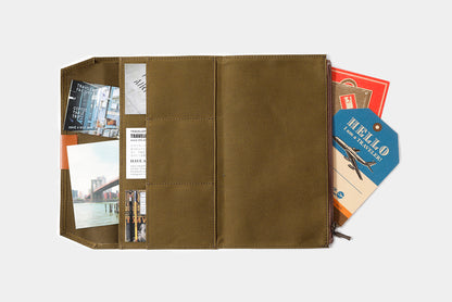 Traveler's Factory Regular Cotton Zipper Case - Olive | Flywheel | Stationery | Tasmania