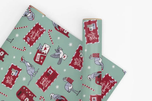 Vandoros 10m Wrapping Paper - Bush Christmas Eucalyptus | Flywheel | Stationery | Tasmania