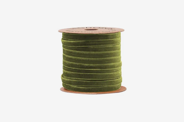 Vandoros 5m Velvet Ribbon - Olive | Flywheel | Stationery | Tasmania