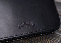 Galen Leather A5 Leather Notebook Folio - Black