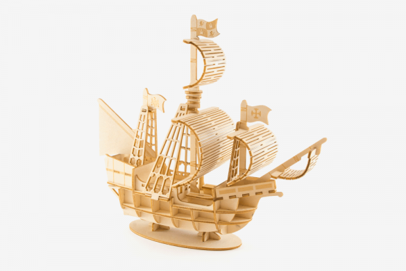 Ki-gu-mi Plywood Puzzle - Sailing Ship