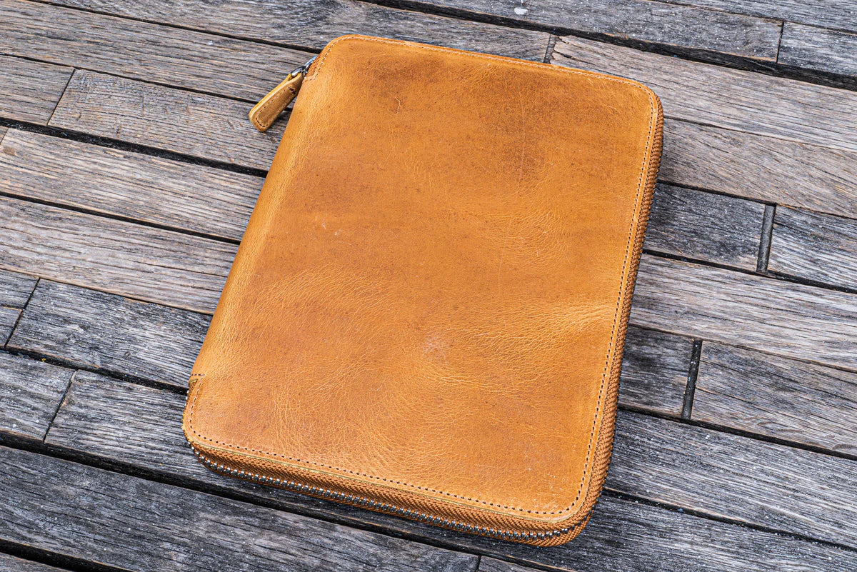 Galen Leather A5 Leather Notebook Folio - Honey Ochre | Flywheel | Stationery | Tasmania