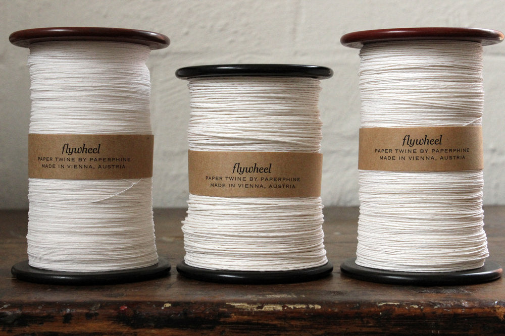 Paperphine Paper twine on Recycled Silk Bobbin - White | Flywheel | Stationery | Tasmania