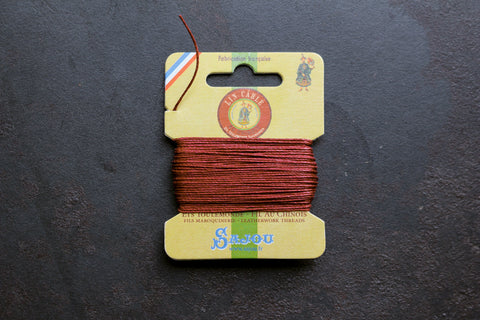 Sajou Waxed Cable Linen on Card 10m - Brick